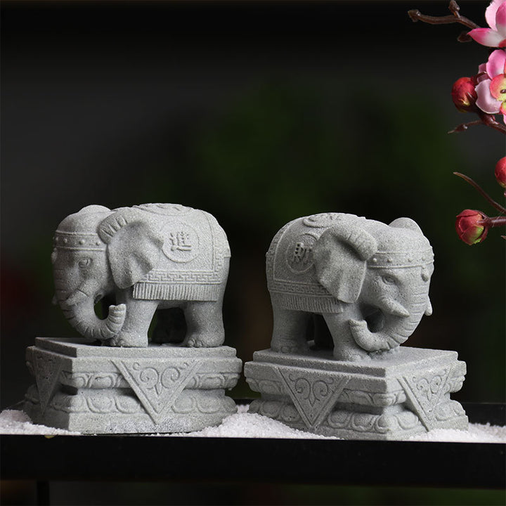 Buddha Stones Lion Fu Foo Chiens Éléphant Éloignez le Mal Bénédiction Décoration de la Maison