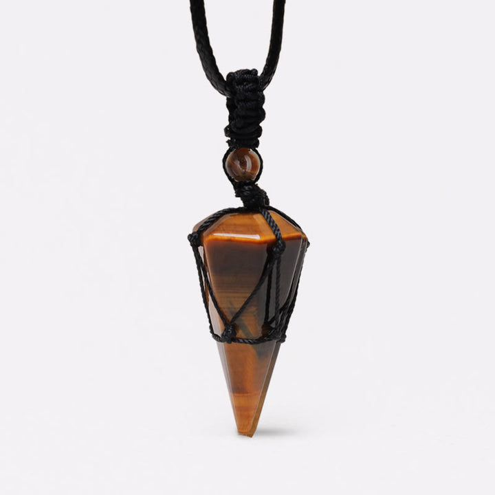 Collier pendentif pointu en pierre naturelle Buddha Stones