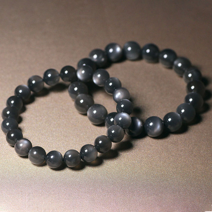 Bracelet de perles d'amour positif en pierre de lune naturelle