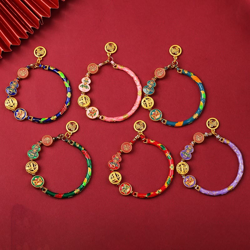 Bracelet tibétain en calebasse, porte-bonheur, lion, richesse, chance