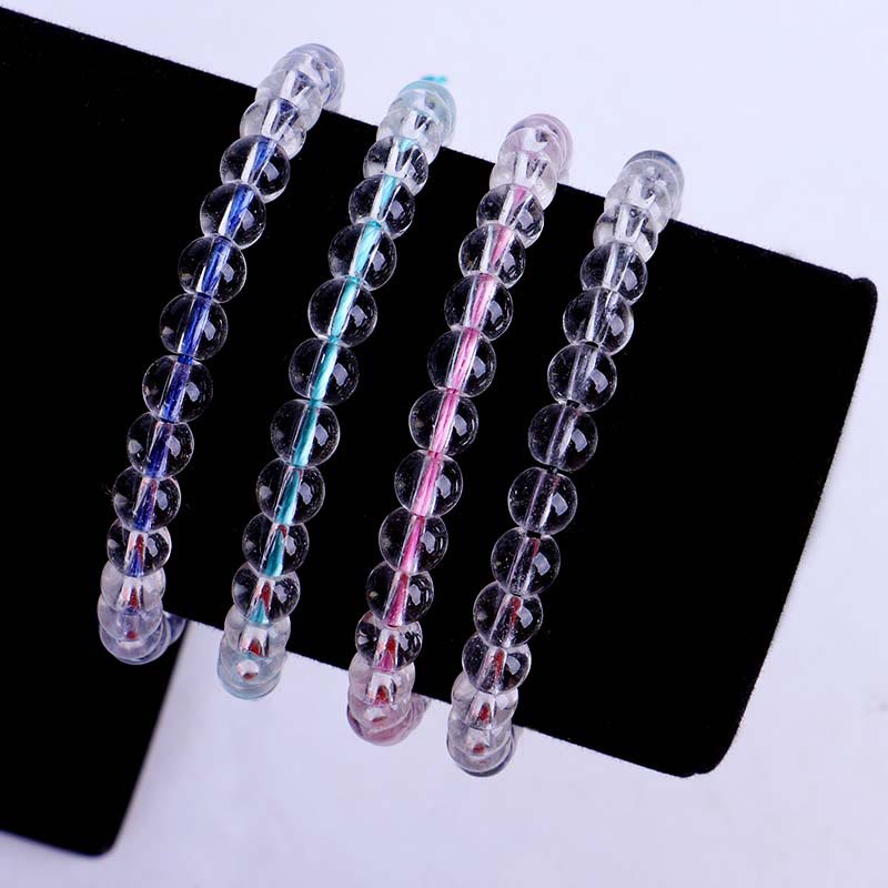 Bracelet réglable en perles de verre tressées faites à la main