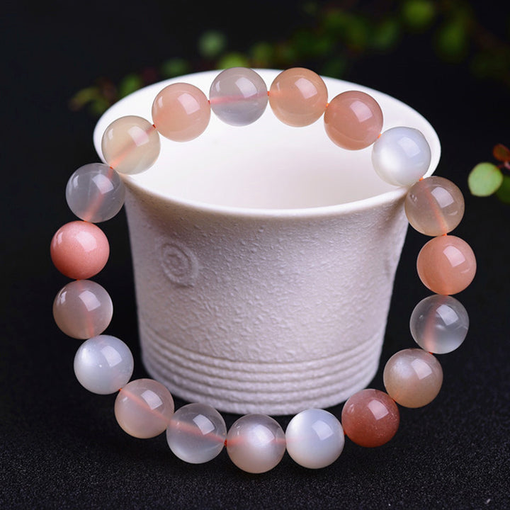 Bracelet de richesse positif en pierre de lune naturelle