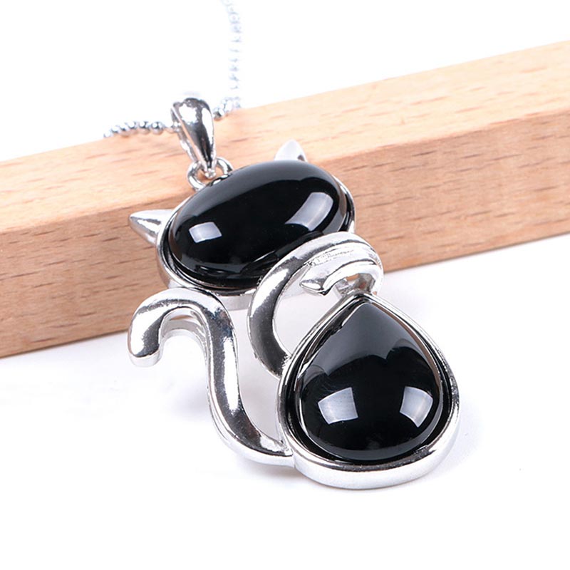 Collier avec pendentif en cristal naturel « Save A Cat » à motif de chat mignon pour protéger les chats - image 11