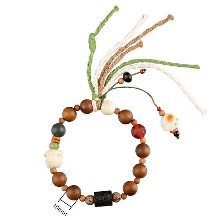 Bracelet à pompon en bois avec Buddha Stones et foudre, graine de Bodhi, patte de chat, griffe, protection de bon augure - image 10