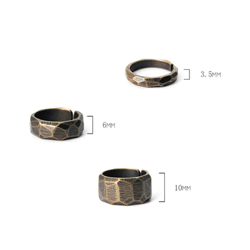 Bague de richesse en cuivre au design simple et tibétain avec Buddha Stones - image 23