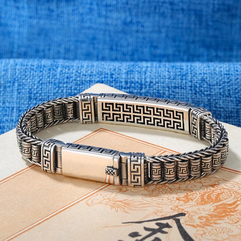 Bracelet rotatif à motif de lignes vintage Buddha Stones