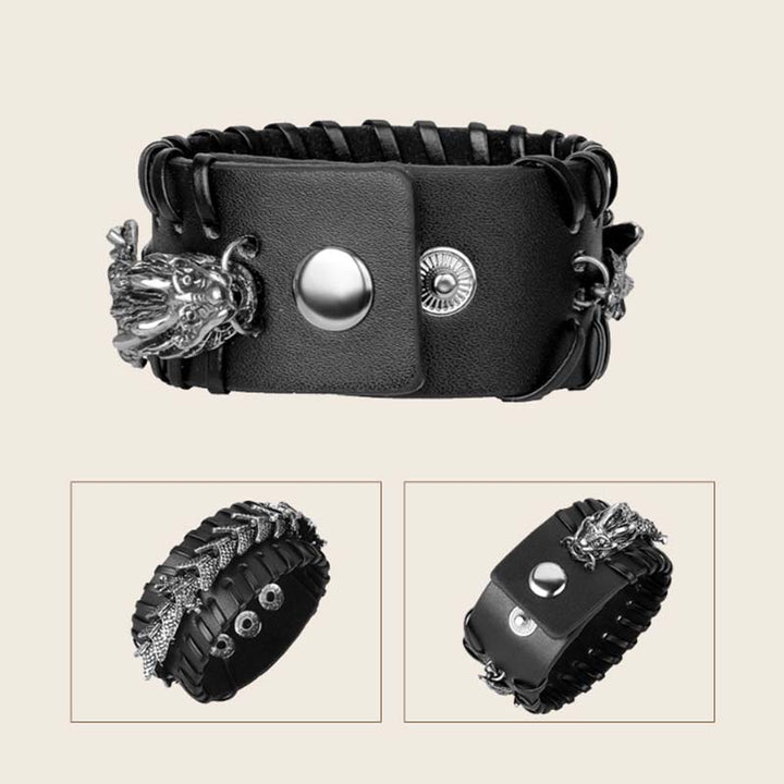 Bracelet de protection en cuir de dragon
