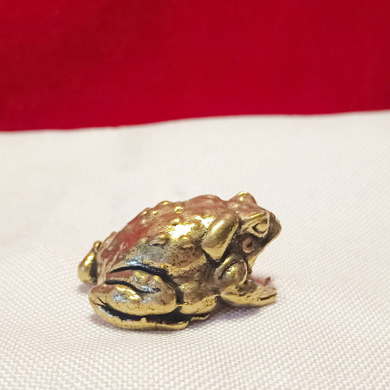Buddha Stones Mini Petite Grenouille Tortue Koi Poisson Escargot Crabe Cuivre Richesse Décoration de la Maison - Grenouille Feng Shui - image 20