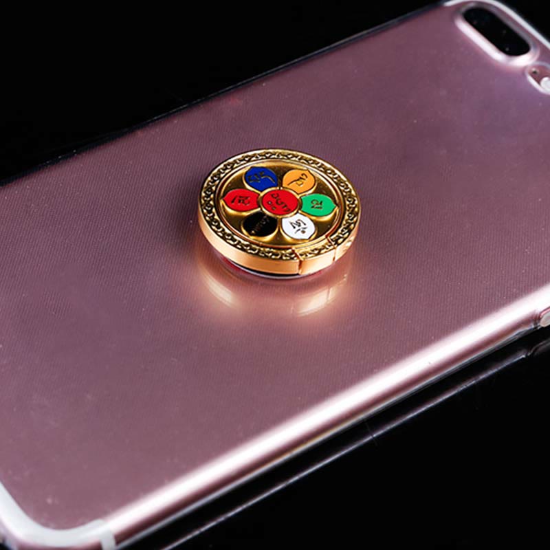 Support de téléphone tibétain Om Mani Padme Hum Peace Ring Support de téléphone universel Décorations