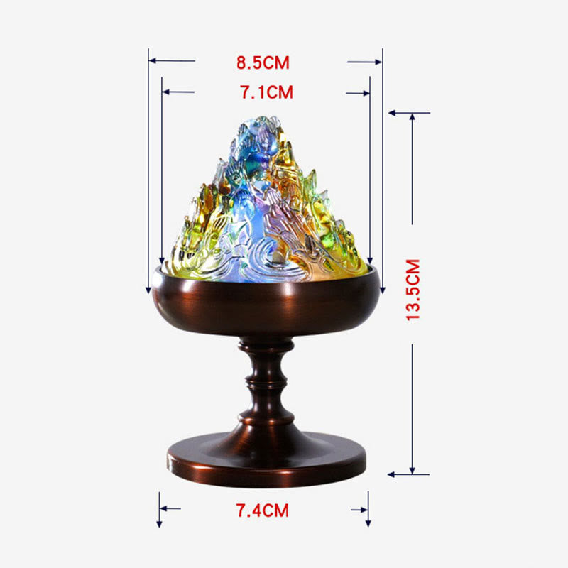 Brûleur d'encens de méditation et de guérison de la montagne de cristal Liuli