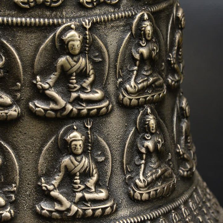 Carillon éolien tibétain gravé en forme de dragon et de Bouddha, cloche en cuivre, décoration murale porte-bonheur - image 3