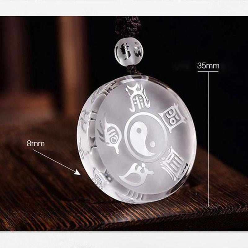 Buddha Stones Taoïsme Cinq montagnes sacrées Symbole Yin Yang Collier pendentif d'équilibre en cristal Liuli Porte-clés - image 8