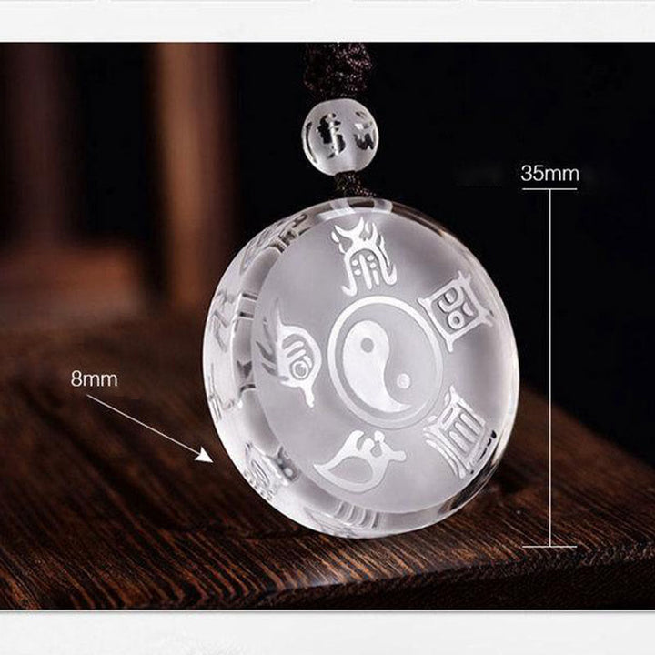 Buddha Stones Taoïsme Cinq montagnes sacrées Symbole Yin Yang Collier pendentif d'équilibre en cristal Liuli Porte-clés - image 8