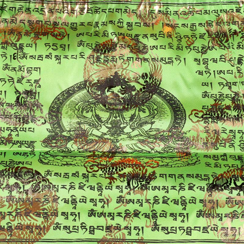 Buddha Stones Décoration extérieure de 20 drapeaux de prière représentant le cheval du vent tibétain aux 5 couleurs et le Sutra de la longévité - image 8