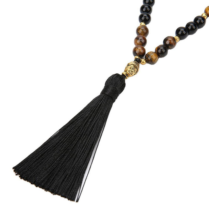 Bracelet Mala de protection en jaspe vert tibétain Buddha Stones