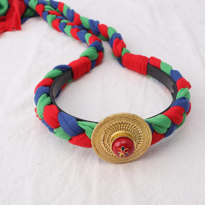 Accessoires pour cheveux en perles à pompon colorées tibétaines - image 8