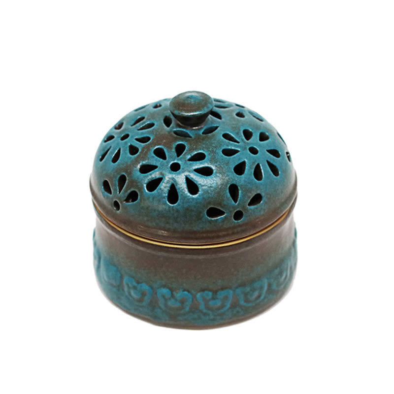 Brûleur d'encens en céramique pour méditation spirituelle, mini Buddha Stones creuses, décoration