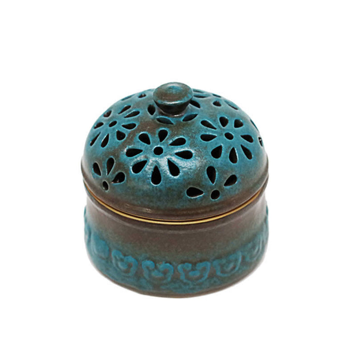 Brûleur d'encens en céramique pour méditation spirituelle, mini Buddha Stones creuses, décoration