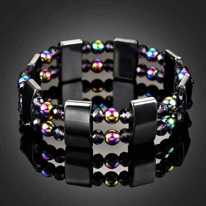 Bracelet de bien-être en hématite arc-en-ciel Buddha Stones