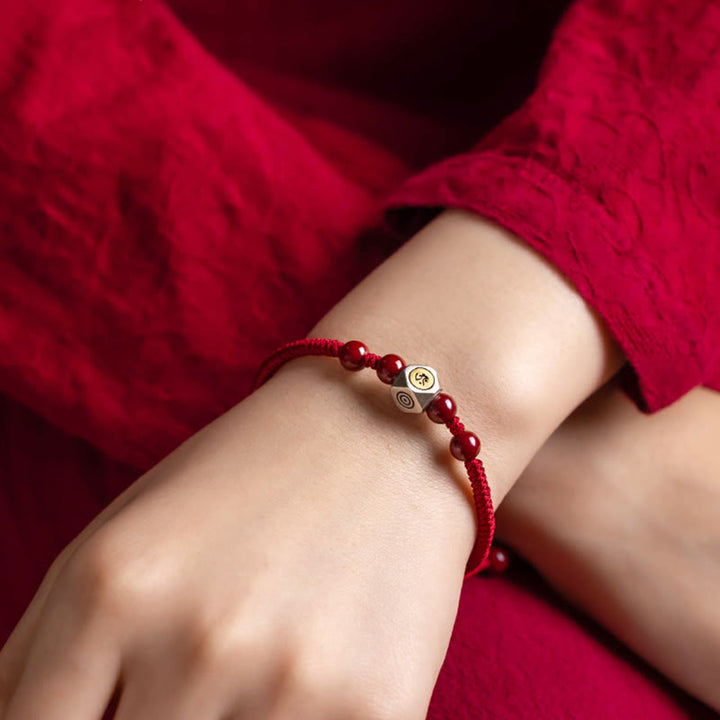 Bracelet en argent sterling 925 et cinabre, symbole du zodiaque chinois, Buddha Stones et symbole de calme. - image 9