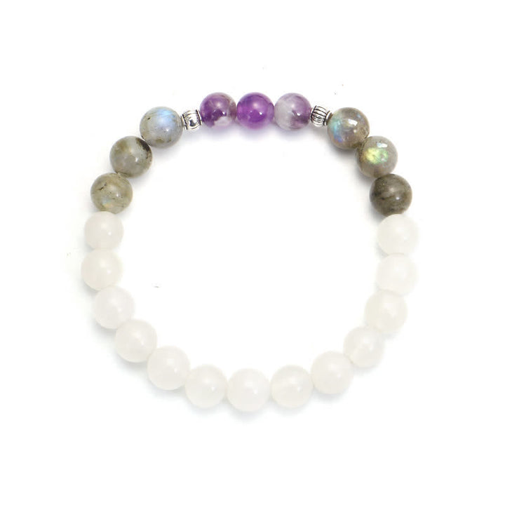 Bracelet de protection en pierre noire pailletée avec 108 Buddha Stones