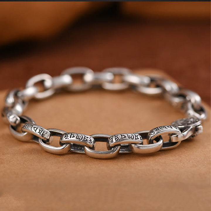 Bracelet de sagesse gravé en cuivre double Dorje Buddha Stones Om Mani Padme Hum