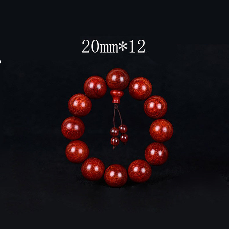 Bracelet d'équilibre tibétain en petites feuilles de santal rouge avec Buddha Stones