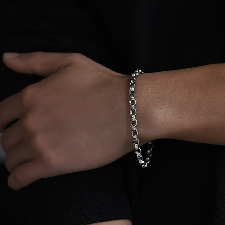 Bracelet en métal créatif sculpté Buddha Stones en argent sterling 925 Om Mani Padme Hum
