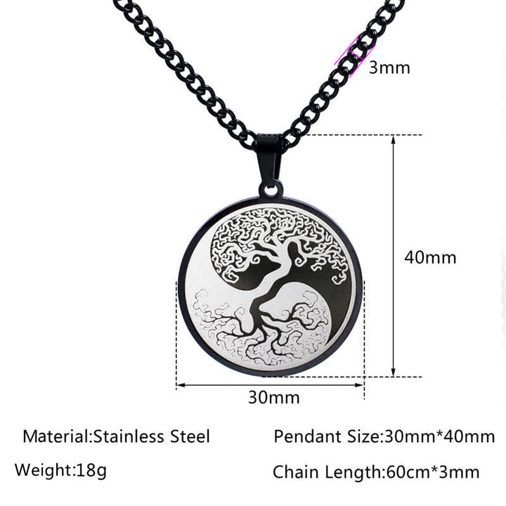 Collier pendentif en acier titane avec Buddha Stones et arbre de vie - image 10