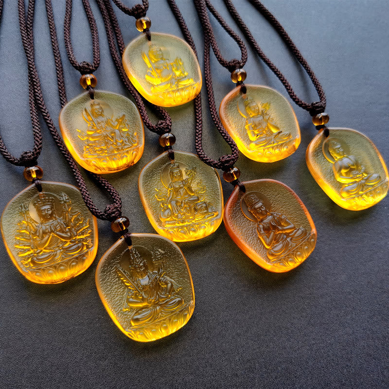 Collier pendentif en cristal de compassion Liuli Buddha Stones et bénédiction du zodiaque chinois - image 9