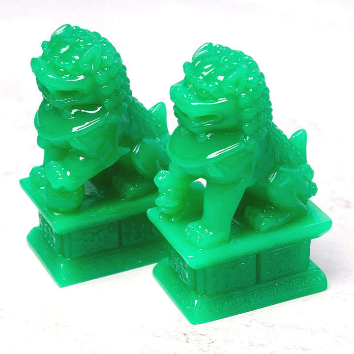 Paire de statues de lion gardien Fu Foo Dogs Wealth Prosperity Décoration de la maison