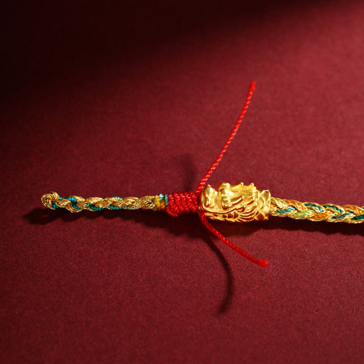 Bracelet tressé sculpté à la main en Buddha Stones Année du Dragon