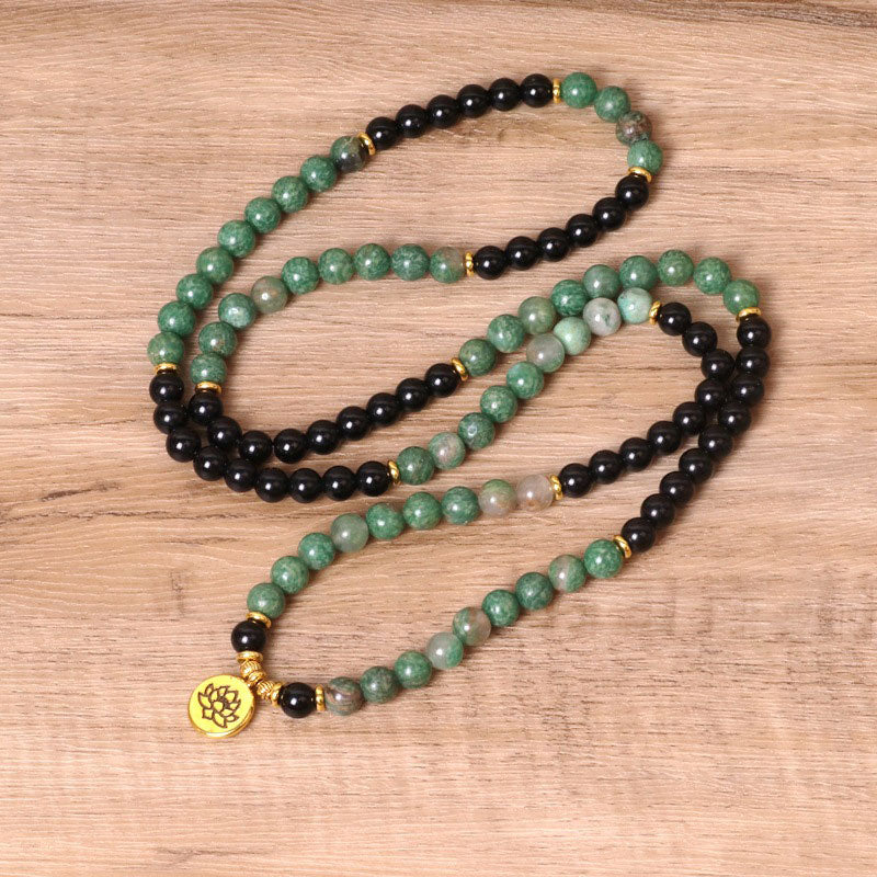 Bracelet Mala de guérison en agate naturelle avec 108 Buddha Stones
