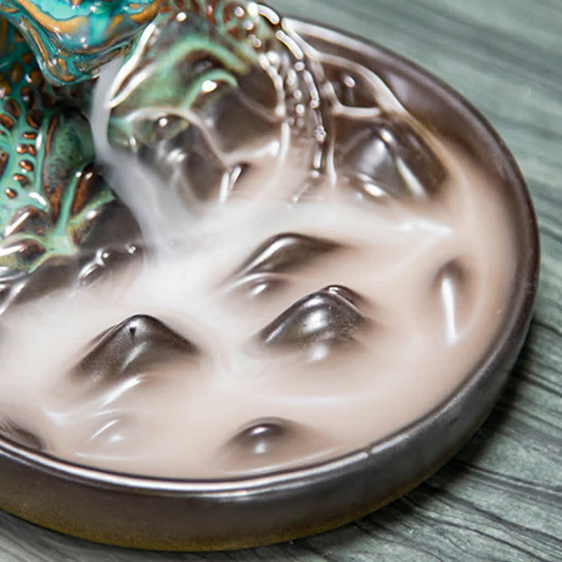Brûleur d'encens à reflux en céramique à motif de dragon