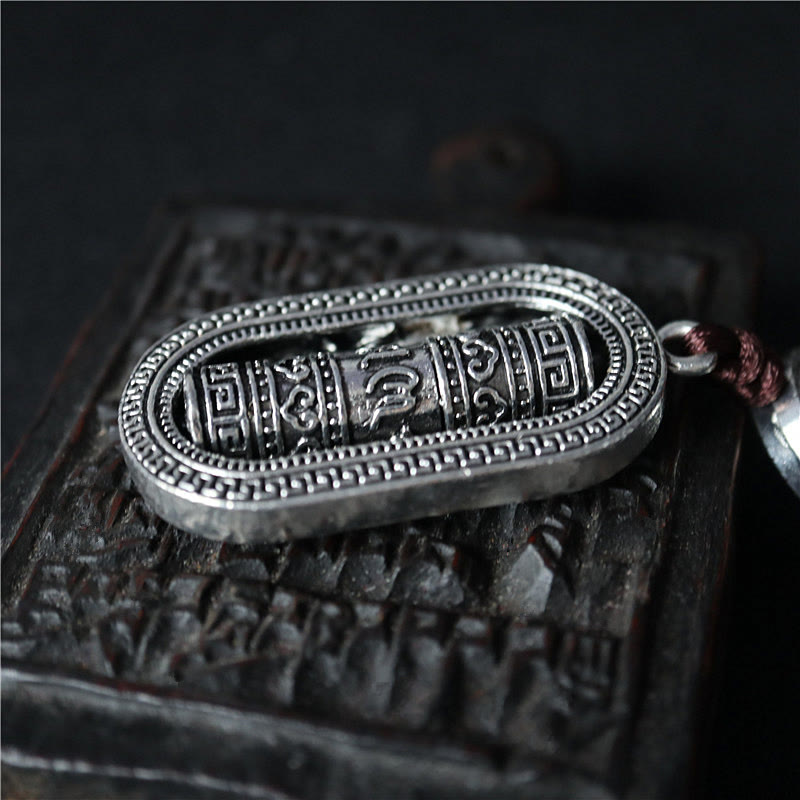 Buddha Stones Tibet Om Mani Padme Hum Roue de prière Paix Rotative Décoration à suspendre pour voiture