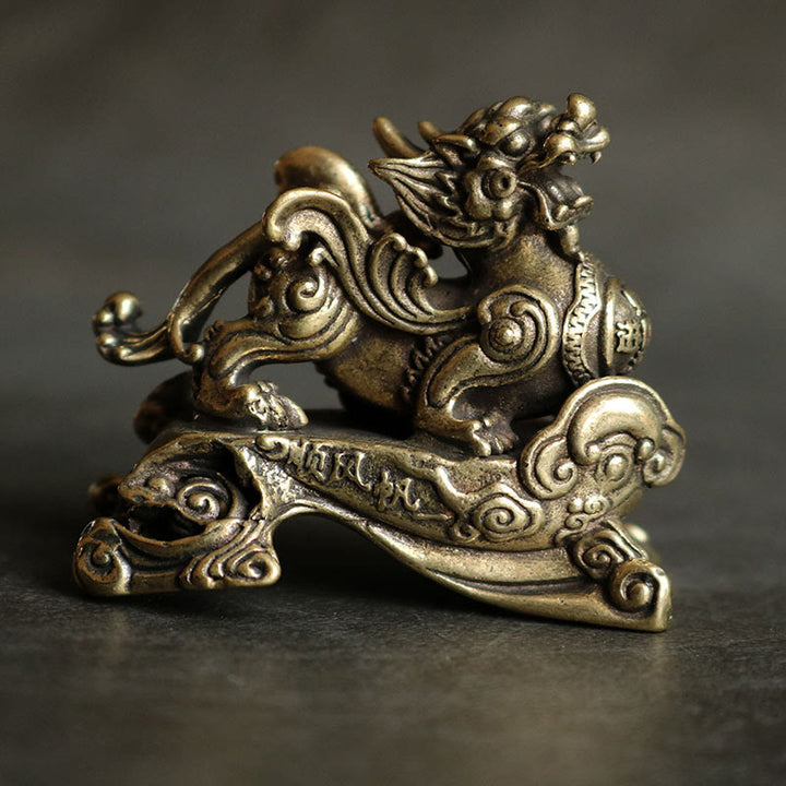 Buddha Stones FengShui PiXiu faites à la main en cuivre pour décoration de richesse et de chance