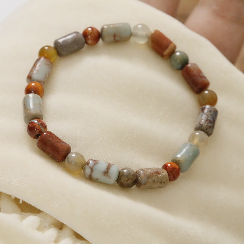 Bracelet de protection en agate et jaspe en Buddha Stones