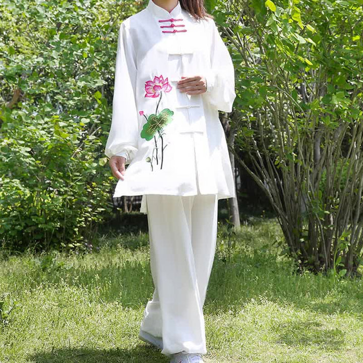 Ensemble de vêtements pour femmes Buddha Stones, fleur de lotus, motif feuille, Tai Chi, méditation, prière, pratique spirituelle zen - image 5
