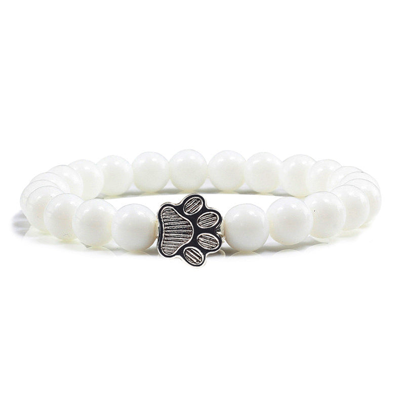 Buddha Stones Bracelet en pierre « Sauvez un chien » - Pierre Blanche - image 15