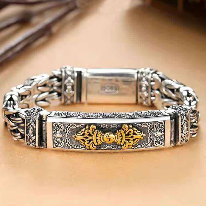 Bracelet d'équilibre en cuivre tressé torsadé Vajra Dorje Buddha Stones