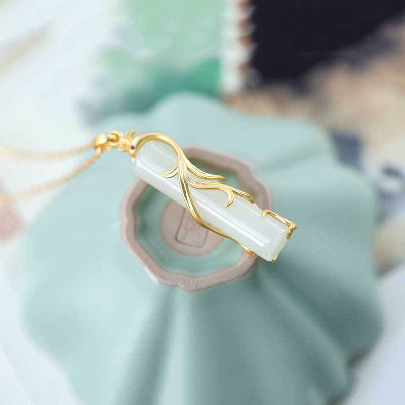 Collier pendentif protection cuivre dragon phénix jade Buddha Stones - image 8