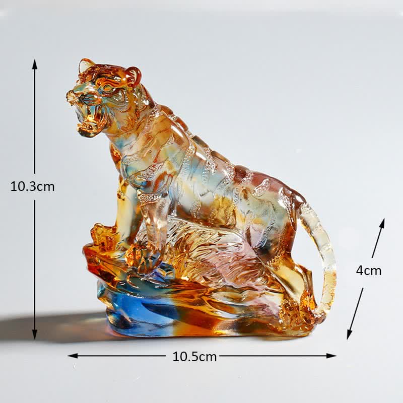 Pièce d'art en cristal de tigre Liuli faite à la main, protection de la décoration de la maison - image 7