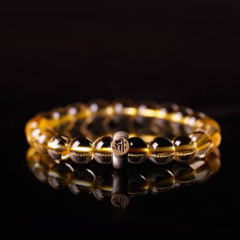 Bracelet de protection en argent sterling 925 avec pendentif en citrine et bouddha du zodiaque chinois