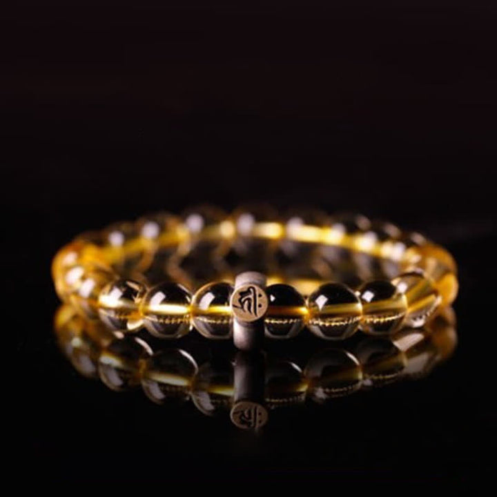 Bracelet de protection en argent sterling 925 avec pendentif en citrine et bouddha du zodiaque chinois