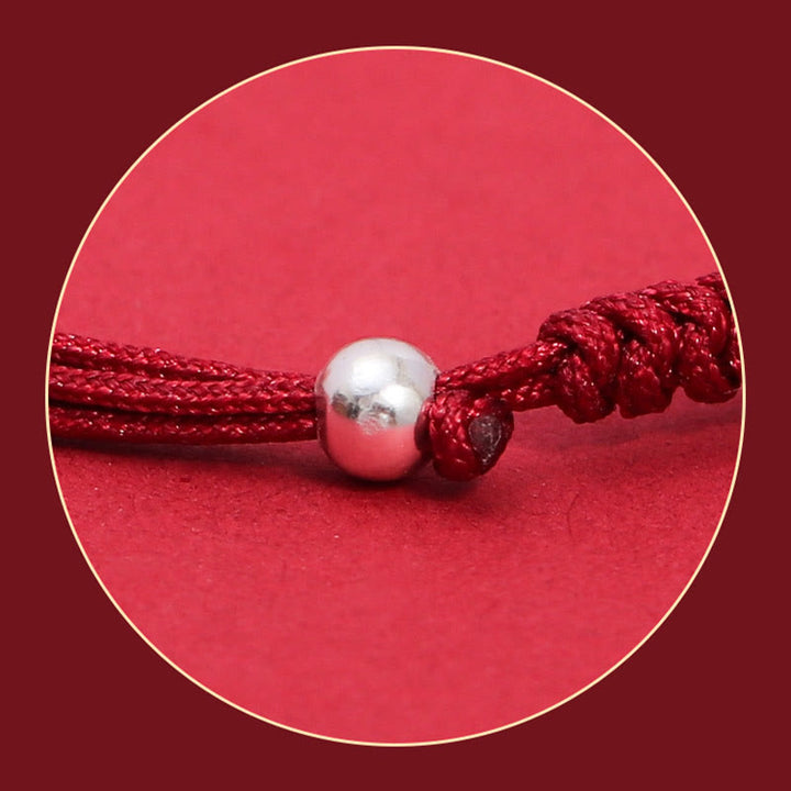 Bracelet tressé en argent sterling 999 avec perles de quartz fraise PiXiu de Buddha Stones pour la richesse et la chance