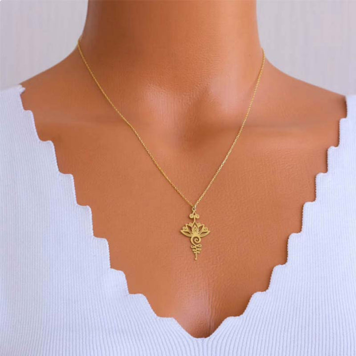 Collier pendentif Buddha Stones Lotus Chance Richesse