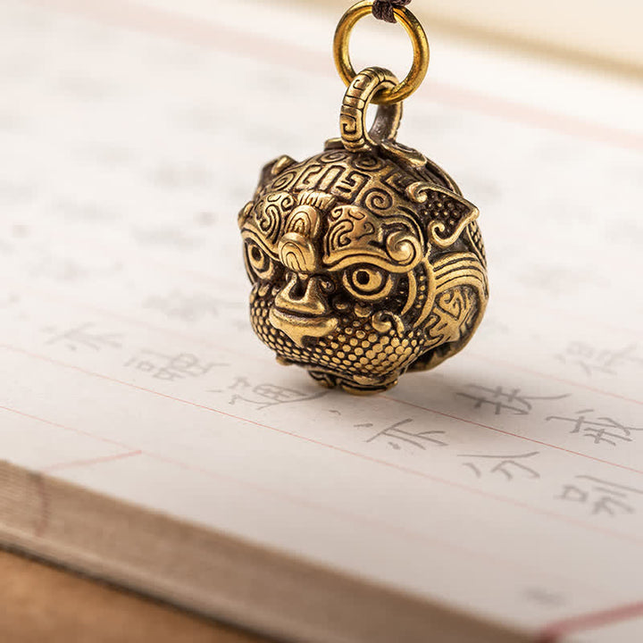 Porte-clés en cuivre PiXiu Wealth Buddha Stones