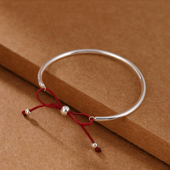 Bracelet de guérison en argent sterling 925 Buddha Stones et cordon rouge