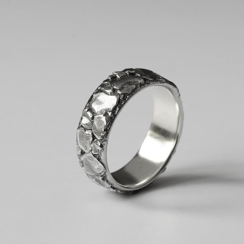 Bague en cuivre avec motif de roche et Buddha Stones