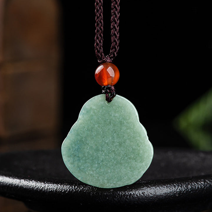 Collier pendentif en jade cyan Bouddha rieur Bouddha rieur Buddha Stones - image 8